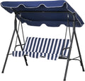 3-Person Outdoor Patio Swing Chair with Adjustable Canopy