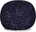 Lunarable Constellation Storage Toy Bag Chair, Star Clusters Galaxies and Planets Astrology Themed Abstract Illustration, Stuffed Animal Organizer Washable Bag, Large Size, Space Blue