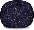Lunarable Constellation Storage Toy Bag Chair, Star Clusters Galaxies and Planets Astrology Themed Abstract Illustration, Stuffed Animal Organizer Washable Bag, Large Size, Space Blue