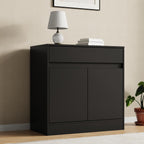 Housoul Buffet Cabinet (Set of 2), Coffee Bar Cabinet with 2 Doors and Drawer, Modern Sideboard Buffet with Adjustable Shelves for Kitchen, Living Room, Black