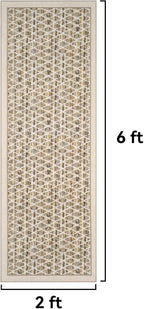 Washable Runner Rug 2x6 for Hallway, Non Slip Kitchen Runner Rug, Soft Low Pile Indoor Carpet Runner for Entryway, Laundry Room, Bedroom Decor (2'x6', Beige)