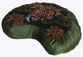 Meditation Cushion Crescent Zafu - Japanese Silk Print Limited #1