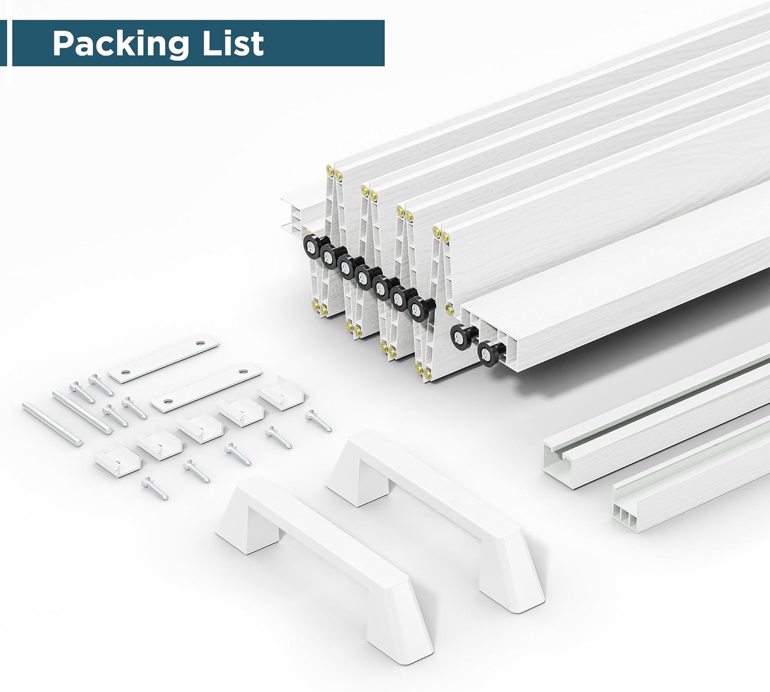 24 x 80 in Double-Layered Paneled PVC/Vinyl Accordion Folding Door, White