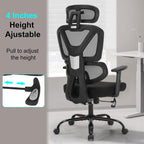 Ergonomic Office Chair, High Back Mesh Executive Desk Chair with Adjustable Height and Adjustable Armrests, Lumbar Support Swivel Task Computer Chair, 350LBS
