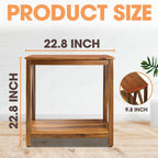 ENKEZI Narrow End Table with Shelf – Slim Side Table, Nightstand for Small Spaces, Bedroom, Living Room, Balcony or Outdoor Use (Minimalist A)