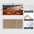 30"x 60" Canvas Wall Art Red Desert Mesa Landscape Dramatic Clouds Golden Light Framed Pictures Painting Prints Large Wall Art for Living Room Bedroom Abstract Home Wall Decor Artwork