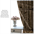 Rustic Wooden Barn Door Boy Girls Blackout Curtains, Brown Wood Door Farmhouse Village Rural Retro, 2 Panel Rod Pocket Thermal Insulated Drapes for Bedroom LivingKids Room Deco 42x45 inch