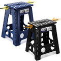 Delxo Folding Step Stool, Heavy Duty Foldable Stool for Adults,Premium Portable Collapsible Plastic Step Stool,Non Slip Folding Stools for Kitchen Bathroom Bedroom (16 inch+18 inch)
