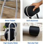 THAMBA Portable Folding Stool with Backrest, PU Foldable Stool Bar Stool Collapsible Stool for Dorm Kitchen Garden, 300 lbs Capacity (Color : Black-4Pack, Size : 29")