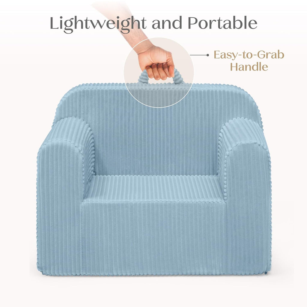 Delta Children Cozee Corduroy Foam Chair, Blue