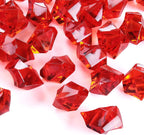 Acrylic Crushed Ice Rocks, Babenest 150 PCS Fake Crystals Plastic Ice Cubes Diamonds Gems for Vase Fillers, Home Decoration, Table Scatter, Event, Wedding, Arts & Crafts (Red)