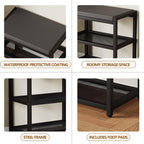 ZHOOGE Small Shoe Bench Shoe Rack Storage Bench Entryway Bench Shoe Shelf with Seat Cushion, Stable Shoe Organizer for Entryway, Living Room, Bench Seat Holds Up to 300 lb, (17"x 10"x 16", L x W x H)