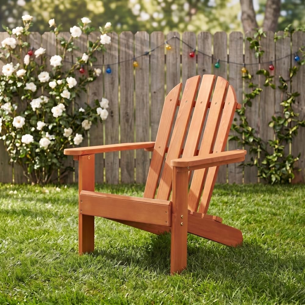 Kids Adirondack Chair, Wooden Patio Lounge Chair and Outdoor Seat for Kids, Natural Cedar Indoor Outdoor Chair for Porch Backyard Garden Deck