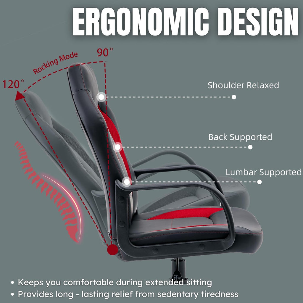 Video Game Chair Computer Gaming Racing Ergonomic for Teens Adults Kids Gamers Home Office Executive Task Desk