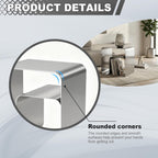 Minimalist Stainless Steel End Table, Modern Steel Frame Side Table and Sofa Table, Small Nightstand for Living Room Bedroom Office (17.7"x13.8"x17.7")