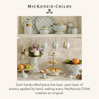 MACKENZIE-CHILDS Enamel Canister, Kitchen Storage Container with Lid, Large, 64-Ounce Capacity, Light-Blue-and-White Sky Check
