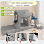 TOLEAD 16 Pcs Modular Kids Play Couch, 68" Large Foam Sofa for Toddlers & Kids, Imaginative Convertible Play Sofa for Living Room & Playroom