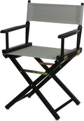 Casual Home 18" Director's Chair Black Frame with Grey Canvas