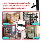 Furniture Anchors (2 Sets) for Baby Proofing,Anti Tip Furniture Anchors,Furniture Wall Anchor,Adjustable Furniture Straps,Wall Anchors for Furniture Securing for Baby&Pet Safety
