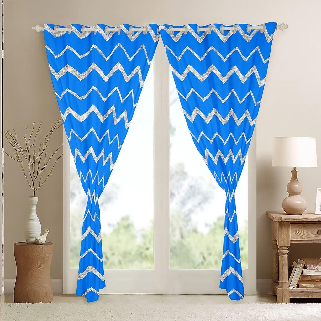 Feelyou Blue Window Curtains for Bedroom Living Room for Teen Girls Boys Women, Navy Blue and Silver Window Drapes Treatments, 30-50% Blackout Curtains 38W X 45L,2 Panels