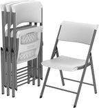 LIFETIME A-Frame Folding Chair, 4-Pack, White Granite