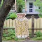 TIWPAJS Pampas Grass Vase, Boho Home Decor for Bedroom/Living Room/Coffee Table/Entryway/Office/House, Fall Farmhouse Decor, Glass Vase with Hand-Woven Hemp Rope, Room Decor Aesthetic, Modern Home
