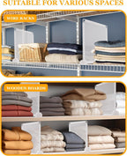 Shelf Dividers for Closet Organization, Portable Closet Shelf Divider, Closet Dividers for Shelves, Shelf Separators, Easy Access and Storage, Fits Wire Shelves and Wooden Boards 3pack