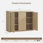 SICOTAS Buffet Cabinet with Storage Accent Sideboard with 3 Doors Modern 46.6" Wide Credenza Fluted Buffet Table Media Console Cabinet Entryway Cabinets for Living Room Kitchen Dining Room Hallway