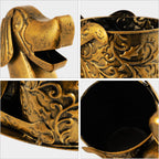 Retro Gold Wine Holder Metal Dog Shaped Wine Rack for Home Dinning Tabletop Decoration Gifts