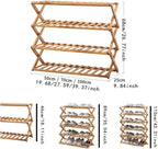 Stylish Bamboo Folding Shoe Rack - Space-Saving 3/4/5/6 Tier Storage Bench for Hallway & Entryway - 50cm/70cm/100cm Wide Sturdy nizer for Small Spaces