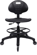 TAKE UR SEAT® Polyurethane Drafting Lab Stool Chair, 18" Adjustable Footring, 8" Adjustable Height, 450 lbs seat Capacity, Heavy Duty, Shipped Within 24 Hours Med. Bench Height (Rubber Caster)