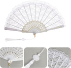 Lace Hand Folding Fan, Floral Handheld Fan for Women, Foldable Fans Hand Fans for Wedding Tea Dancing Party