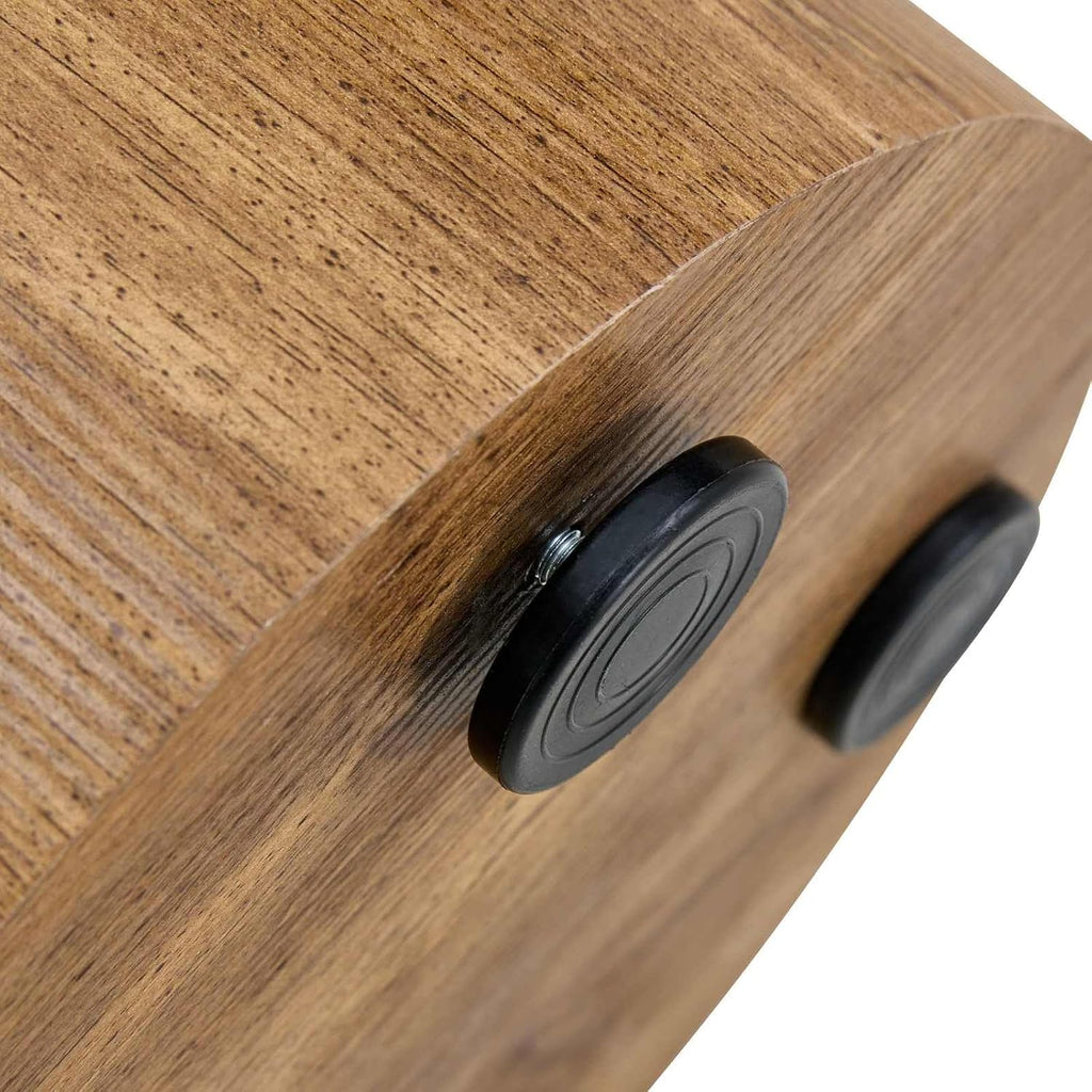 Round Side Table with Imitation Wood Grain, 12" Diameter x 19.7" Height, Modern Cylindrical Design, Sturdy Base with Anti-Slip Feet, Perfect for Living Room, Bedroom, or Office, Wood