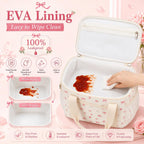 BTOOP Insulated Lunch Box for Women, Cute Leakproof Lunch Tote, Large Capacity Aesthetic Lunch Bag Girls with Shoulder Strap for Work, School, Picnic Pink Bow Floral