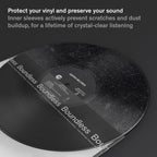 Boundless Audio Vinyl Record Sleeves - 100 x Premium Vinyl Inner Sleeves with Anti-Static Rice Paper & HDPE - Archival 3-Layer Record Covers for 12" LPs - Acid-Free Polylined Album Covers for Storage