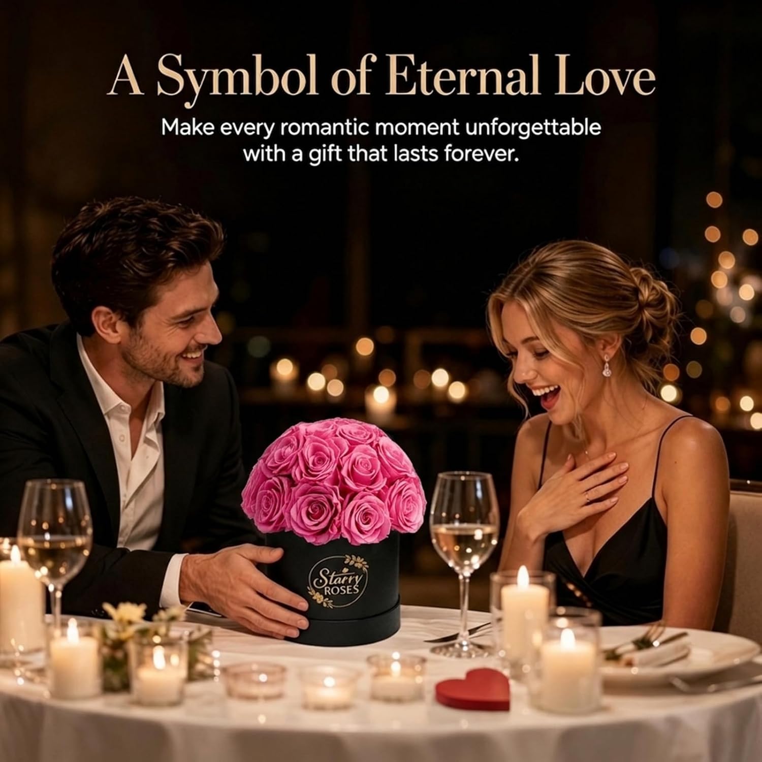 24 Preserved Roses in Luxury Box, Romantic Forever Flowers Gift for Her, Birthday Gifts for Women, Anniversary, Mothers Day & Graduation Gifts for Mom, Wife, Girlfriend (Pink)