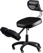 Adjustable Ergonomic Kneeling Chair with Padded Seat and Backrest, Posture Correcting Knee Chair for Office Desk, Comfortable Floor Sitting Alternative