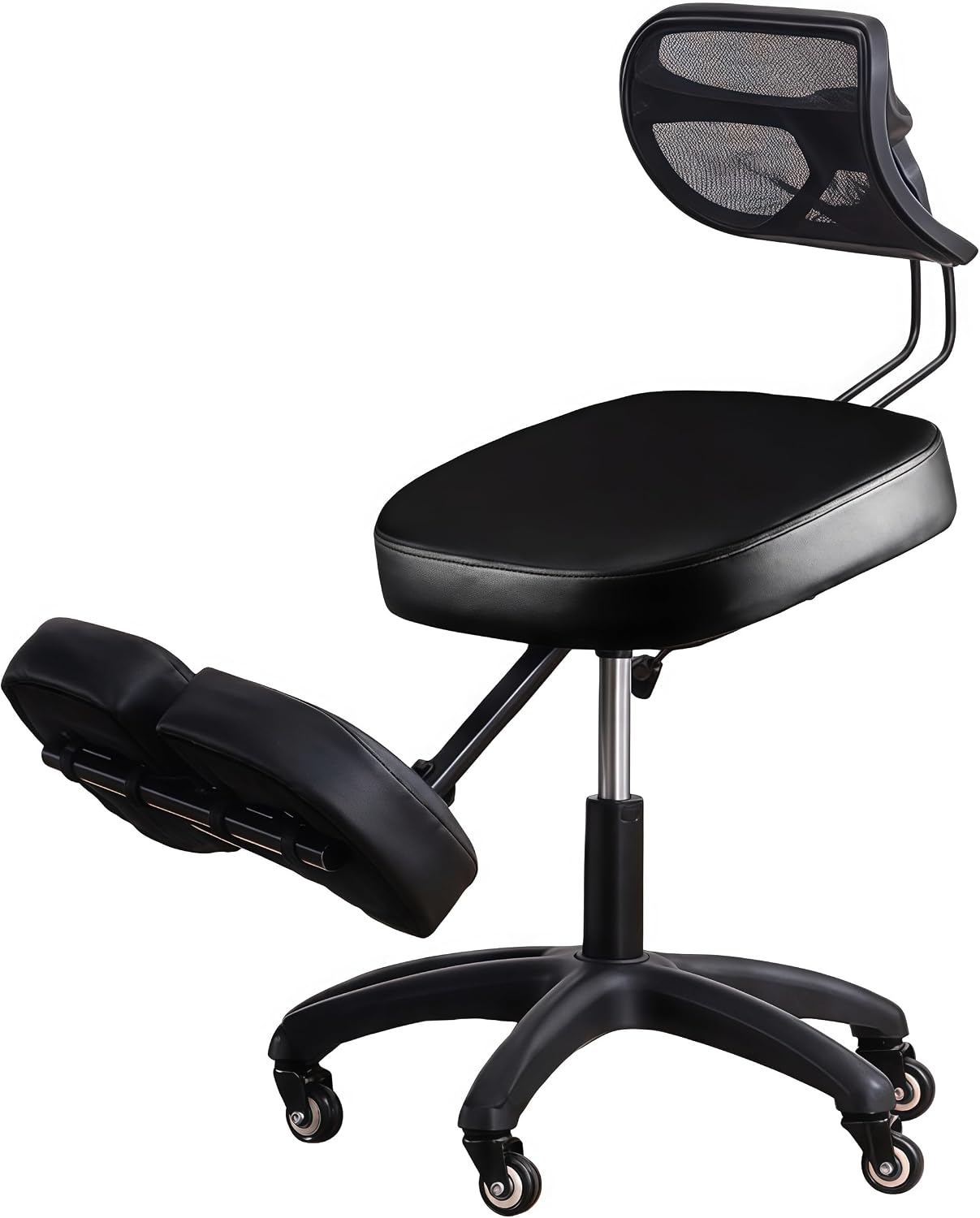 Adjustable Ergonomic Kneeling Chair with Padded Seat and Backrest, Posture Correcting Knee Chair for Office Desk, Comfortable Floor Sitting Alternative
