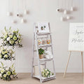 Sintuff White Wooden 4-tier Foldable Ladder Shelf, Sturdy Dessert & Snack Display Stand for Birthday Party & Wedding, Indoor Stand Corner Storage Bookshelf, Rustic Storage Rack, No Tool Assembly