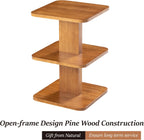 COZAYH Modern Minimalist Wood End Table with 3 Open Shelves, Farmhouse Plant Stand, Small Bookshelf for Living Room, Bedroom
