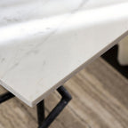 SAFAVIEH Home Collection - Warso White & Black Marble Accent Table, Sculptural Side Table, Fully Assembled (ACC3751A)