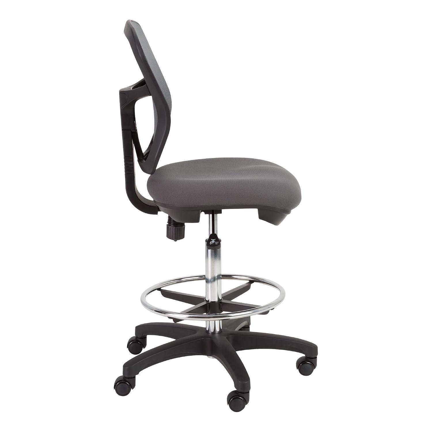 Norwood Commercial Furniture Adjustable-Height Office Mesh Drafting Chair with Chrome Footrest Ring & Optional Arms