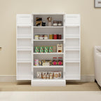 Pantry Storage Cabinet with 5-Tier Shelves, Multi-Purpose Organizer for Kitchen, Dining, and Living Rooms - 150 Lbs Load-Bearing