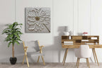 Slyart Hand Paintings 3D Floral Canvas Wall Art 24x24 Inches Abstract White Flower Paintings Modern Contemporary Texture Wall Art White Artwork for Home Decorations