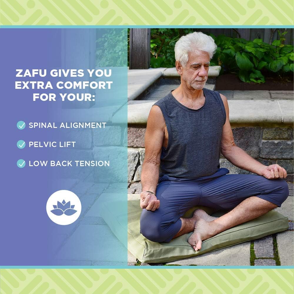 Bean Products Hemp Zafu Meditation Cushion for Sitting on Floor, Hemp Yoga Pillow, Zafu Meditation Pillow, Zen Seiza Kneeling Prayer Pad Support - Made in USA - Round Natural
