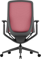 Laura Davidson Furniture Waverly Mesh Office Chair - Mid Back Mesh Chair, Adjustable Height & Arm Rest, Swivel, Seat Tilt - Red Mesh/Dark Grey Frame