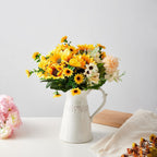 White Ceramic Pitcher Vase, Flower Pitcher,Farmhouse vase for Home Décor, 8.5inch Jug Vase.