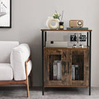 TANGZON Wine Bar Cabinet, Drinks Storage Sideboard with Glass Holder and Removable Bottle Shelf, Freestanding Organizer Cupboard Unit for Home Kitchen
