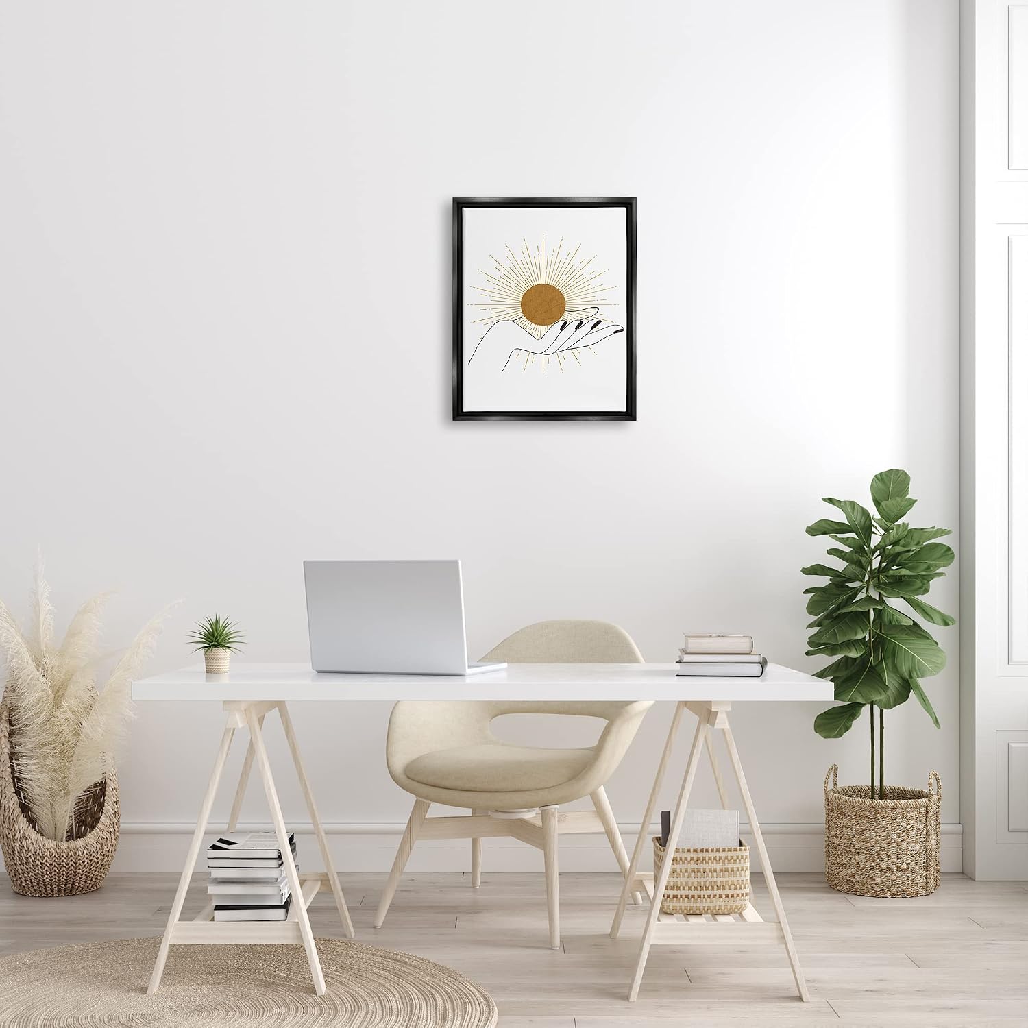 Stupell Industries Hand Holding Deco Inspired Sun with Rays, Design by JJ Design House LLC