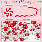 106 Pieces Christmas Vase Filler Pearl for Vase Fillers Floating Candles Centerpiece Beads Vases Pearls Filler for Christmas Home Table Party Decor, Not Included Clear Beads (Classic Style)